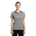 thumbnail image 1 of Sport-Tek Ladies Heather Colorblock Contender Polo-4XL (Vintage Heather/ Purple), 1 of 6