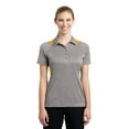 thumbnail image 1 of Sport-Tek Ladies Heather Colorblock Contender Polo-XS (Vintage Heather/ Gold), 1 of 6
