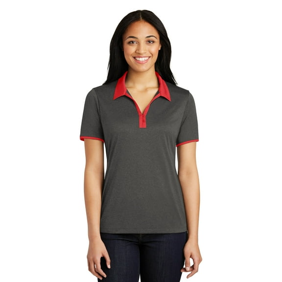 Sport-Tek Ladies Heather Contender Contrast Polo
