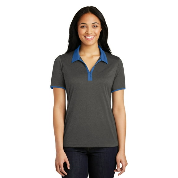 Sport-Tek Ladies Heather Contender Contrast Polo
