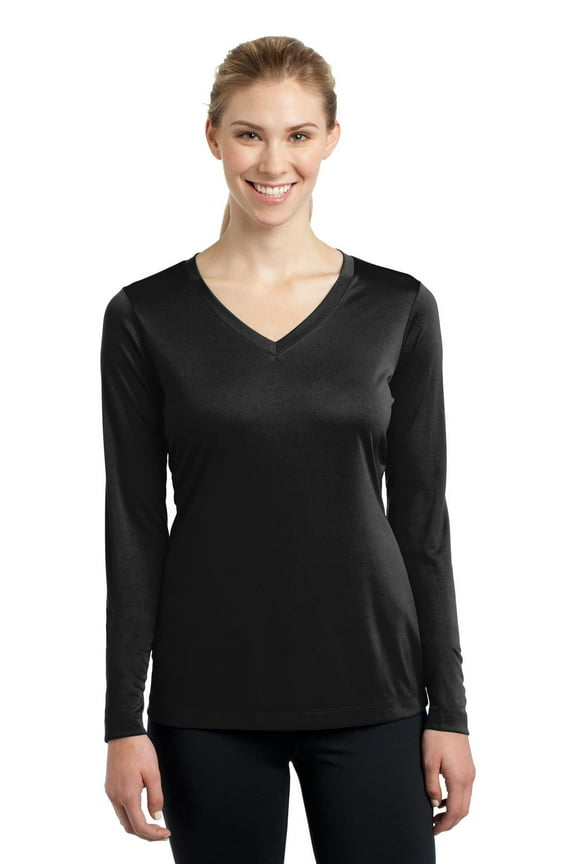 Ladies Long Sleeve Posicharge Competitor V-Neck Tee