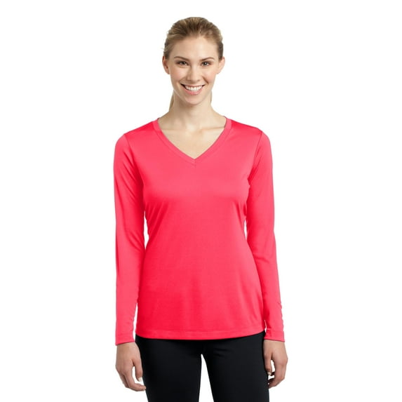 Sport-Tek Ladies Long Sleeve Posicharge Competitor V-Neck Tee
