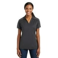 thumbnail image 1 of Sport-Tek Ladies Micropique Sport Wick Piped Polo-2XL (Iron Grey/ White), 1 of 6