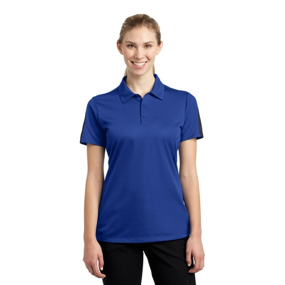 Sport-Tek ® Ladies PosiCharge ® Active Textured Colorblock Polo. LST695