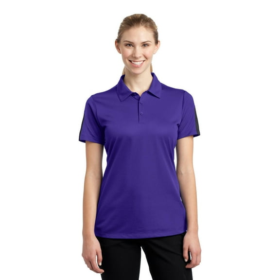 Sport-Tek Ladies PosiCharge Active Textured Colorblock Polo. LST695
