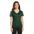 thumbnail image 1 of Sport-Tek Ladies PosiCharge Competitor Sleeve Blocked Neck Tee-XS (Forest Green/ Iron Grey), 1 of 6
