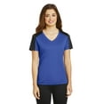 thumbnail image 1 of Sport-Tek Ladies PosiCharge Competitor Sleeve Blocked V Neck Tee-2XL (True Royal/ Black), 1 of 6