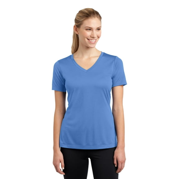 Sport-Tek Ladies PosiCharge Competitor V Neck Tee-XS (Carolina Blue)