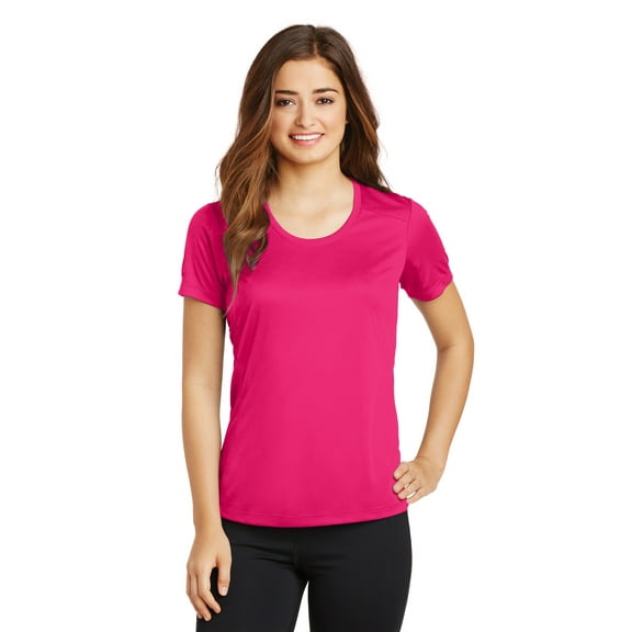 Sport-Tek Ladies PosiCharge Elevate Scoop Neck Tee-4XL (Pink Raspberry)
