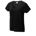 thumbnail image 1 of Sport-Tek Ladies PosiCharge LST401 Tri-Blend Wicking Dolman Tee, Black Triad Solid, S, 1 of 4
