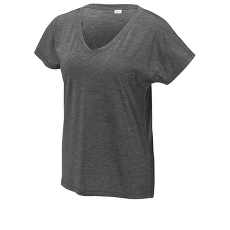 Sport Tek Adult Female Women Electric Heather T-Shirt Dark Grey Hthr Large