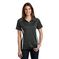 thumbnail image 1 of Sport-Tek Ladies PosiCharge Micro Mesh Colorblock Polo-2XL (Iron Grey/ White), 1 of 6