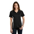 thumbnail image 1 of Sport-Tek Ladies PosiCharge Micro Mesh Colorblock Polo-S (Black/ White), 1 of 2