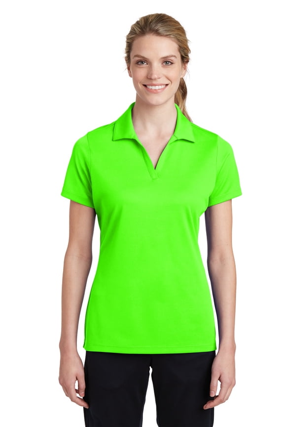 Ladies PosiCharge RacerMesh Polo-3XL (Neon Green)