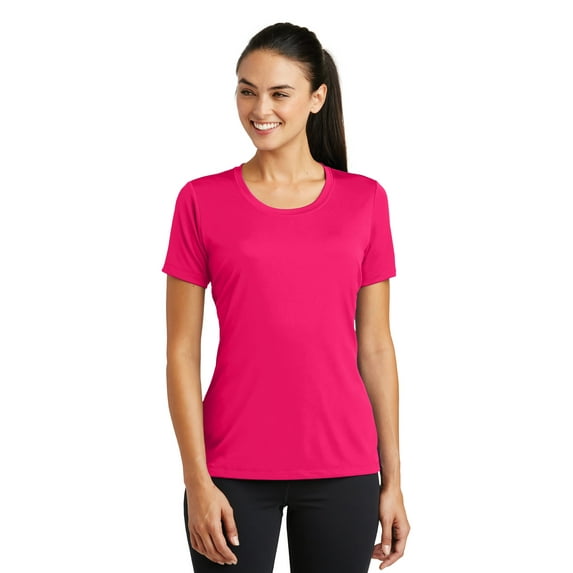 Sport-Tek Ladies PosiCharge Tough Tee-XS (Pink Raspberry)