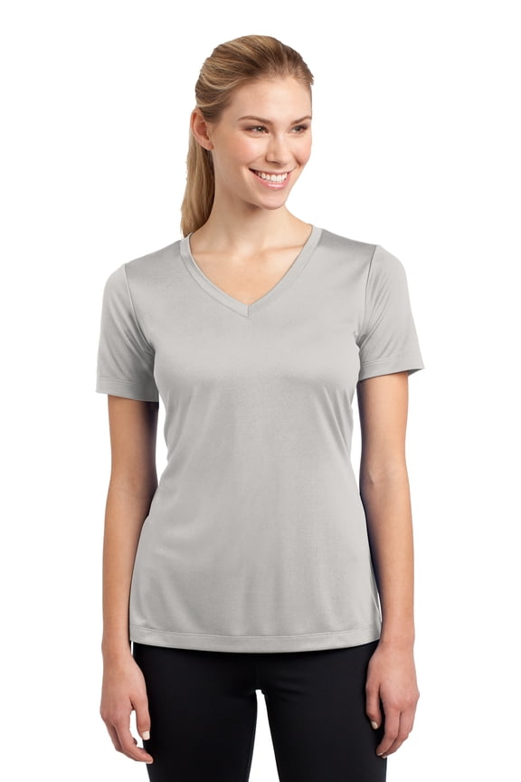 Ladies Posicharge Competitor V-Neck Tee Lst353 Silver M