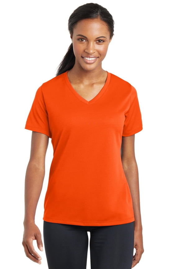 Ladies Posicharge Racermesh V-Neck Tee