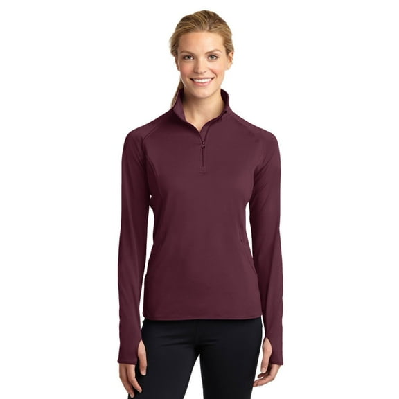 Sport-Tek LST850 Ladies Sport-Wick Stretch 1/2-Zip Pullover Sweatshirt