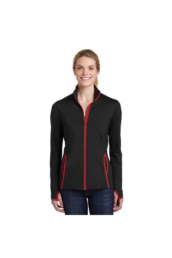 Ladies Sport-Wick Stretch Contrast Full-Zip Jacket. LST853