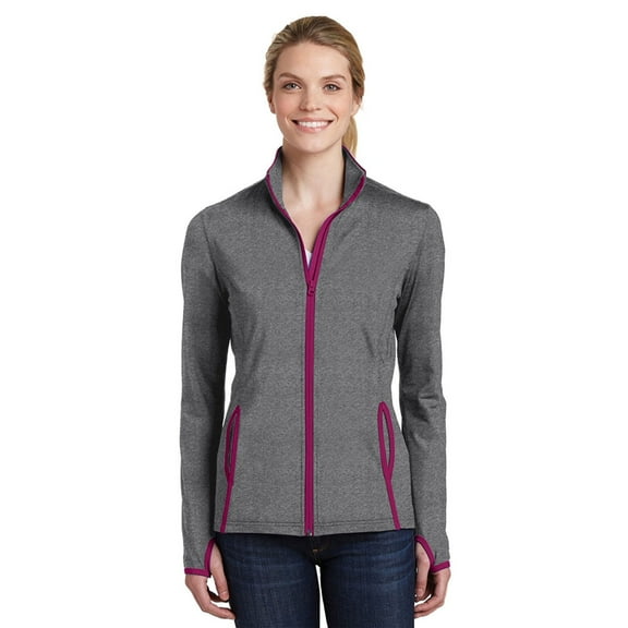 Sport-Tek Ladies Sport-Wick Stretch Contrast Full-Zip Jacket. LST853