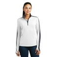 thumbnail image 1 of Sport-Tek Ladies Sport Wick Textured Colorblock 1/4 Zip Pullover-2XL (White/ Iron Grey), 1 of 6