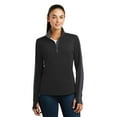 thumbnail image 1 of Sport-Tek Ladies Sport Wick Textured Colorblock 1/4 Zip Pullover-3XL (Black/ Iron Grey), 1 of 6