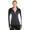 thumbnail image 1 of Sport-Tek Ladies Tech Fleece Colorblock Full-Zip Hooded Jacket. LST245, 1 of 1