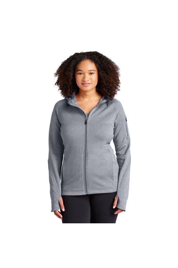 L248 Ladies Tech Fleece Full-Zip Hooded Jacket
