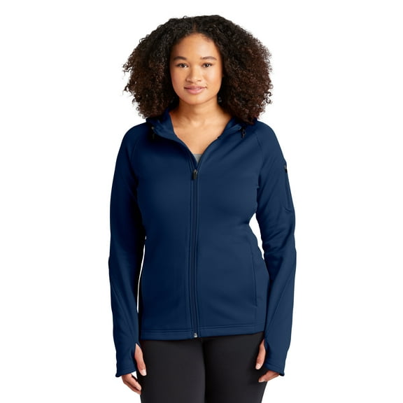 Sport-Tek Ladies Tech Fleece Full Zip Hooded Jacket-S (True Navy)