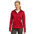 thumbnail image 1 of Sport-Tek Ladies Tech Fleece Full Zip Hooded Jacket-XL (True Red), 1 of 5