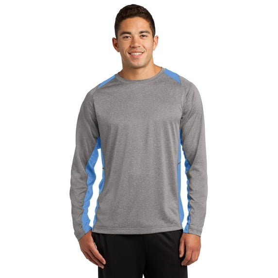 Sport-Tek ® Long Sleeve Heather Colorblock Contender Tee. ST361LS