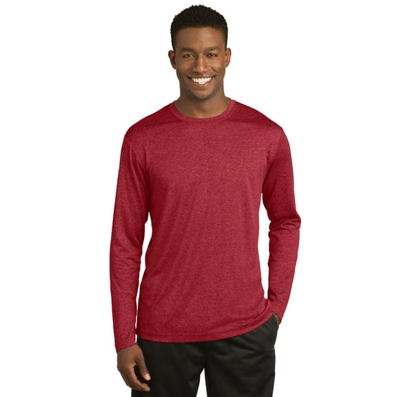 Sport-Tek Long Sleeve Heather Contender Tee. ST360LS - L Scarlet Heather