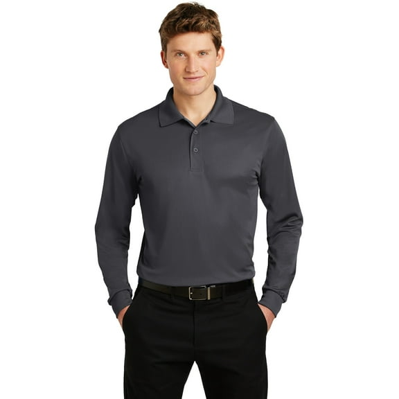 Sport-Tek Long Sleeve Micropique Sport-Wick Polo St657 - Iron Grey - M