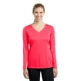 thumbnail image 1 of Sport-Tek Long Sleeve V-Neck Tee (LST353LS) Hot Coral, 2XL, 1 of 6