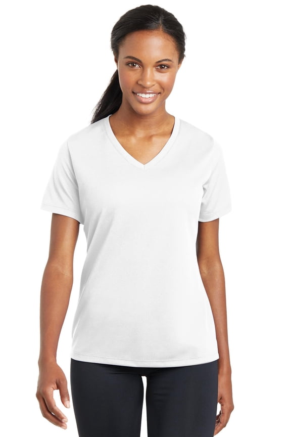 Lst340 Ladies Posicharge Racermesh V-Neck Tee