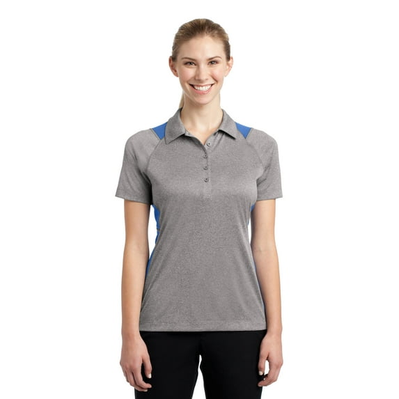 Sport-Tek Womens LST665 Sport Shirt Heather Colorblock Contender Polo