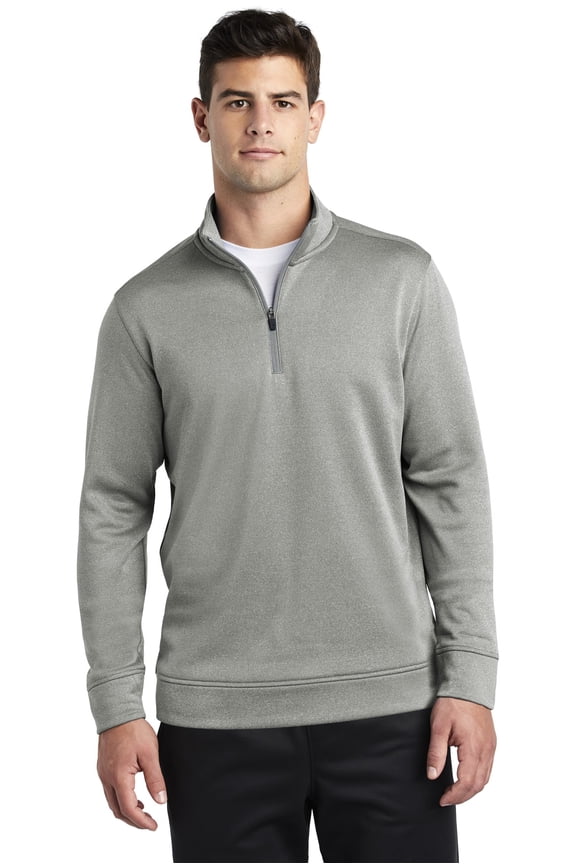 Sport Tek Male Cadet Collar Pullover Dark Silver He Medium
