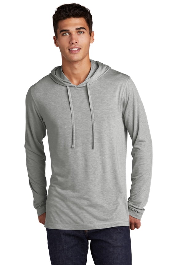 Sport Tek Male Cowl Neck Hoodie St406 Light Grey Hth Medium
