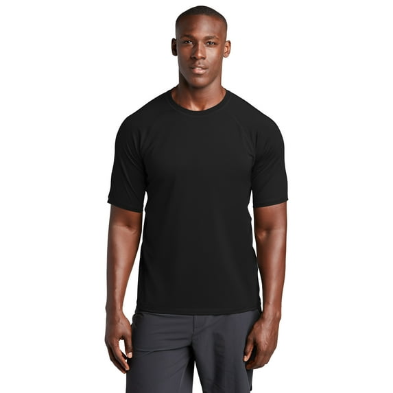 Sport Tek Men Male Crew Neck T-Shirt St470 Black - 2X-Large
