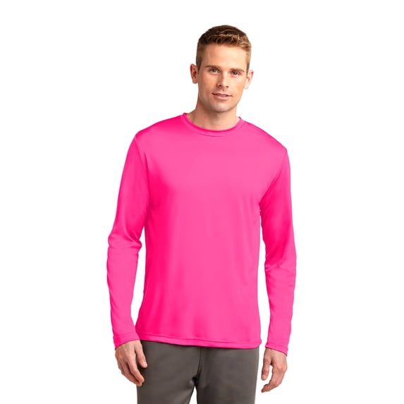 Sport-Tek Men's Athletic Cut Long Sleeve Polyester Basic Tee