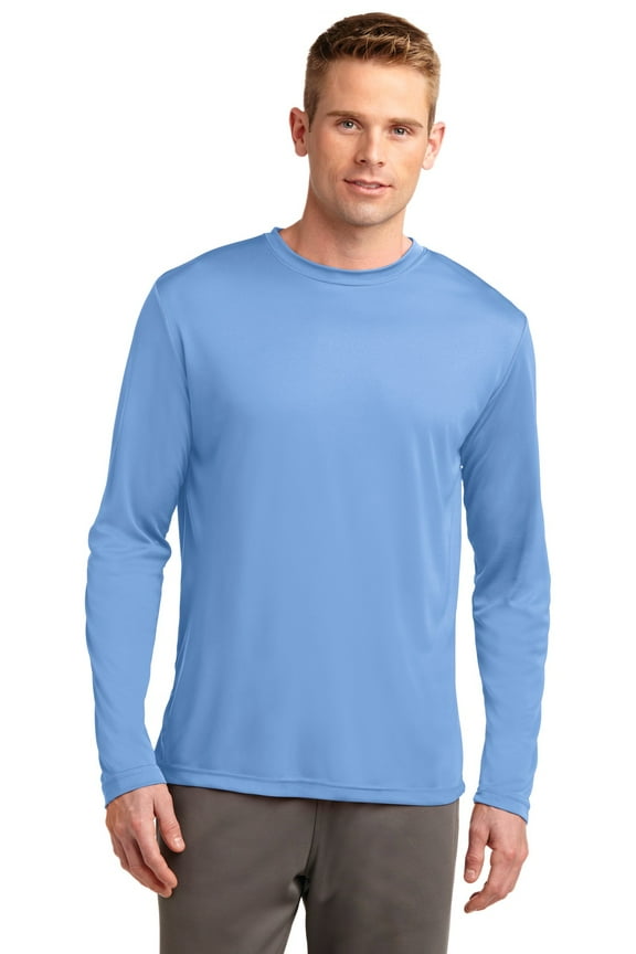 Men's Athletic Cut Long Sleeve Polyester Basic Tee