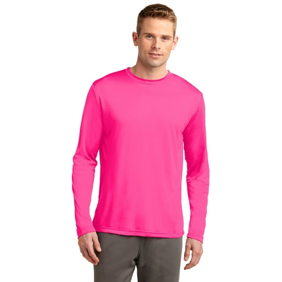 Sport-Tek Men's Athletic Cut Long Sleeve Polyester Basic Tee