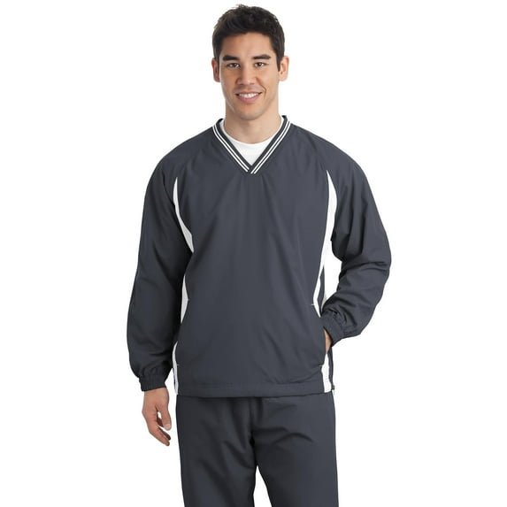 Sport-Tek Men's Big And Tall V-Neck Raglan Wind Shirt