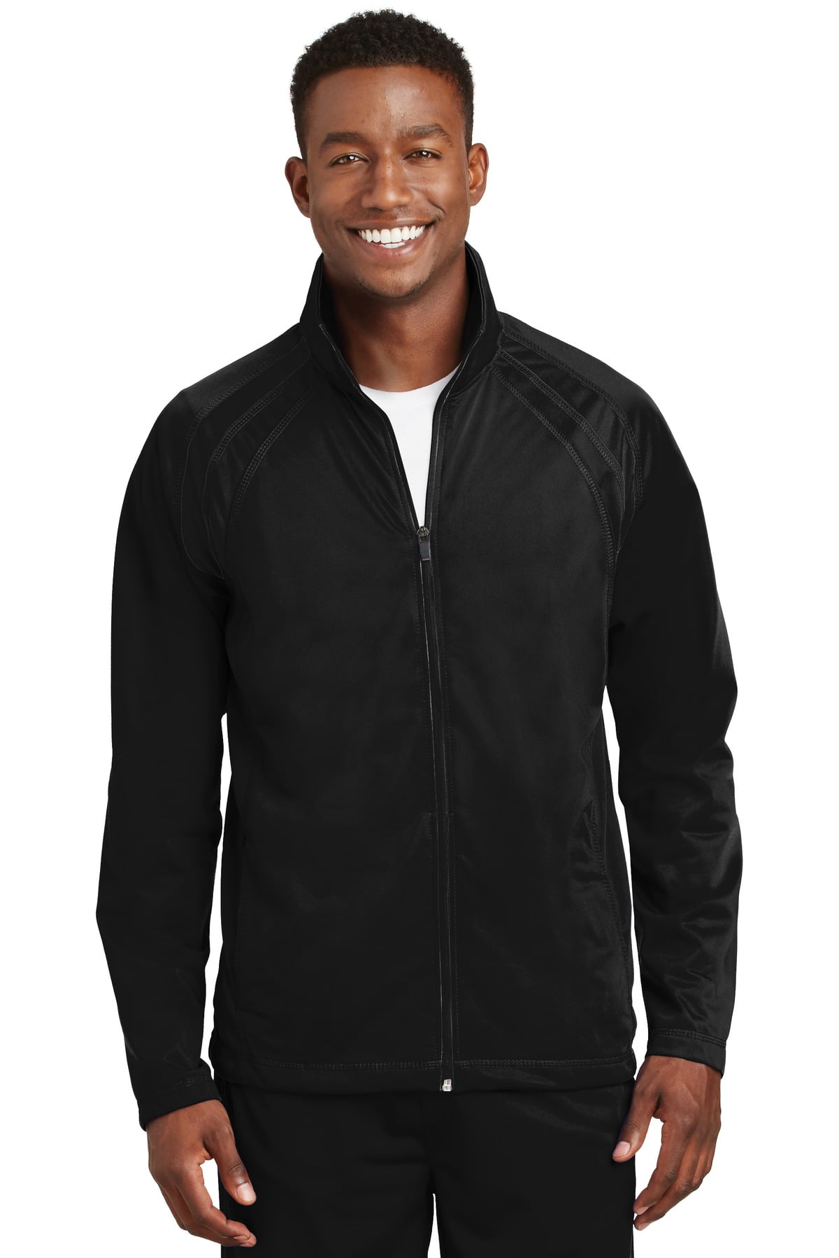 Sport Tek Men's Big Tricot Track Jacket, Black/Black, XXX-Large