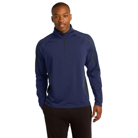 Sport-Tek Men's Cadet Collar Colorblock Pullover