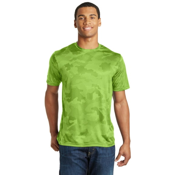 Sport-Tek Men's CamoHex Tee 4XL Lime Shock