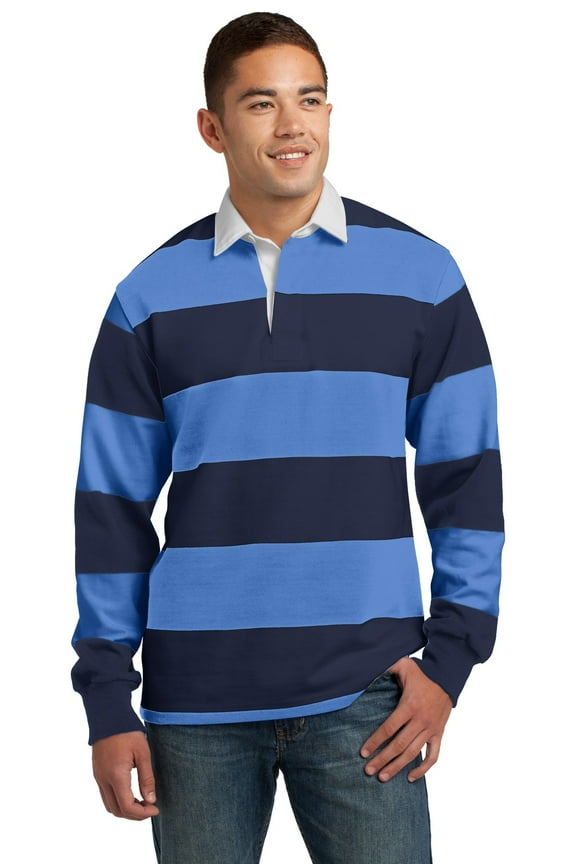 Men's Classic Long Sleeve Rugby Polo. ST301