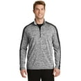 thumbnail image 1 of Sport Tek Men's Electric Hthr Colorblock 1/4-Zip Pullover,Blk Electric/Blk,3XL, 1 of 4