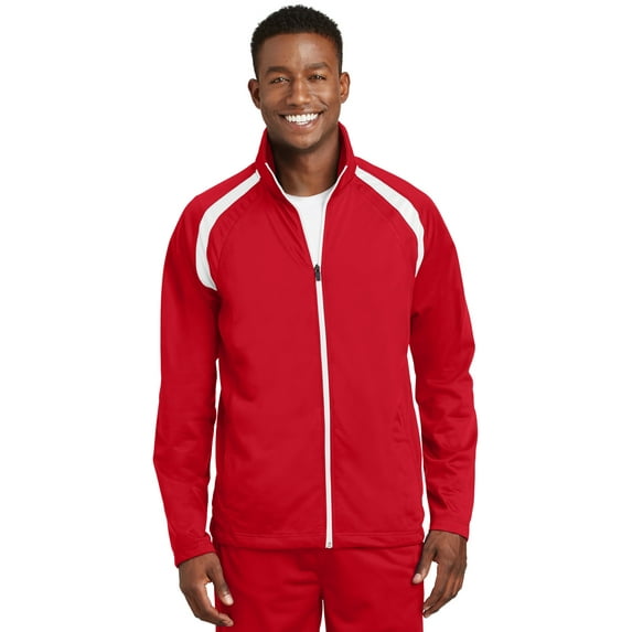 Sport-Tek Tricot Track Jacket. JST90 - 4XL True Red/ White