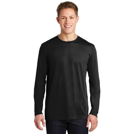 Sport Tek Men's Long Sleeve PosiCharge Competitor Cotton Touch Tee, Black, 3XL